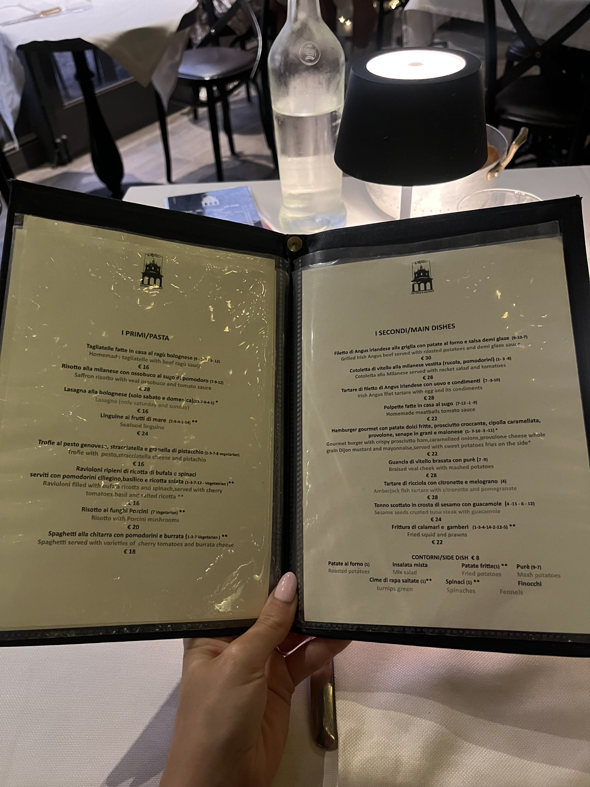 San Lorenzo Bistrot Milano menu con prezzi